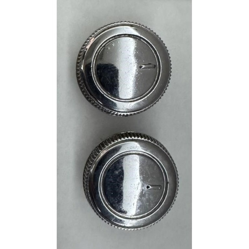 (2) Vintage 1955–1975 Car Radio Knobs Chrome 1" Push-On Splined Shaft